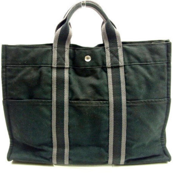 Hermes Tote bag Fourre Tout Black Grey Woman Authentic Used Y5998 - Picture 6 of 6